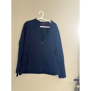 Women’s healing hands, purple label, navy blue, scrub jacket, size large
